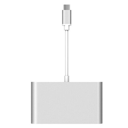 Type-C 3.1 to HDMI 4K 100Mbps Ethernet RJ45 SB3.0 USB C HUB 4 in 1 Macbook ve Type c Uyumlu Çevirici