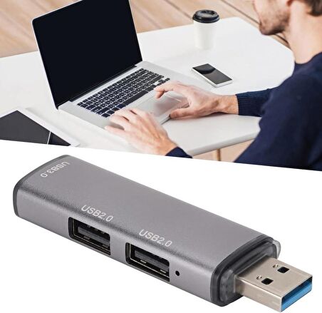 Usb 3.0 3 Port Mini Usb Çoklayıcı Hub 8 Cm Gri Dağıtıcı Adaptör