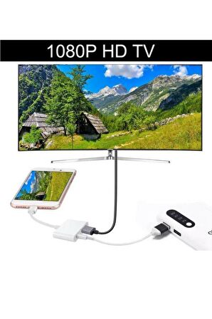 iPhone iPhone iPod Hdmi to Lightning 1080P Full HD AV Çevirici Dönüştürücü Kablo Adaptör