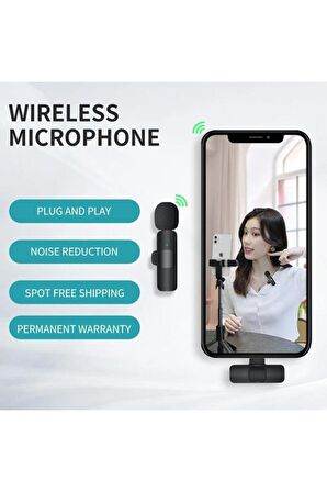 Wireless Kablosuz Yaka Mikrofonu Mini Youtuber Tiktok Skype Bluetooth Mikrofon Lightning iPhone iPad