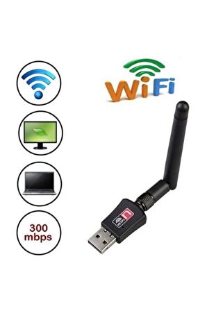 300 Mbps Usb Anten 2.0 Mini Wifi Adaptörü 802.11n / G / B Kablosuz Alıcı