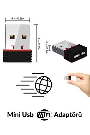 Usb Wifi Adaptörü Kablosuz İnternet Alıcı Ağ Kartı Masaüstü Bilgisayar Pc 300 Mbps 802.11n