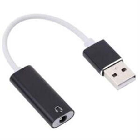 Mikrofonlu Kulaklık Usb Çevirici Usb Ses Kartı 7.1 Tek Girişli Usb Ses Kartı Aux Dönüştürücü