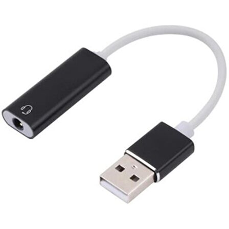 Mikrofonlu Kulaklık Usb Çevirici Usb Ses Kartı 7.1 Tek Girişli Usb Ses Kartı Aux Dönüştürücü