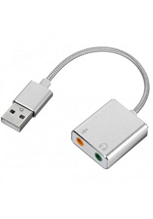 2 in1 Usb Den Mikrofon Ve Kulaklık 3.5 mm Jack Aux Çevirici 7.1 Kanal Dönüştürücü Aparat