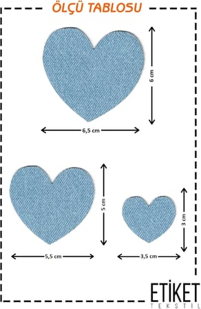 Ütü Ile Yapışan Kot Arma Patch Kot Yaması, Denim, Jeans Onarım &amp; Dekoratif amaçlı Kalp (Buz Mavi)