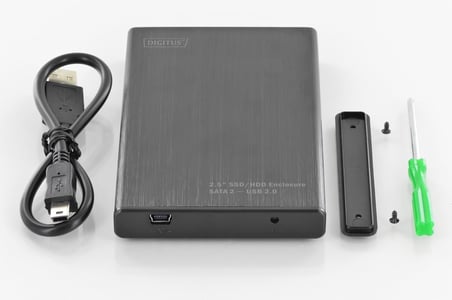 USB 2.0-SATA 2 SDD/HDD-kasa 6,4 cm 2,5zoll 9,5 &amp; 7,5 mm SSD/HDDs alüminyum-kasa o. şarj aleti