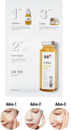Missha 3 Aşamalı Yoğun Besleyici Maske 3 Step Nutrition Mask, 111470