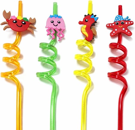 AKSU Renkli Eğlence Pipetleri – 6’lı Karışık Paket (24 pipet)(26CM)
