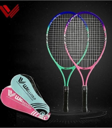 Komple Çantalı Kort Çocuk Tenis Raketi Set PEMBE Grip L1, WRKN623