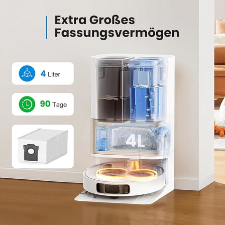 Dreame D10 Plus Gen 2 / L10s Plus Robot Süpürge için 8 Adet Toz Torbası, 4L Büyük Kapasiteli Elektrikli Süpürge Torbası Aksesuarı