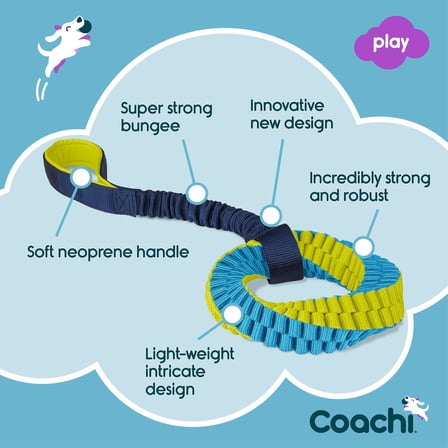 Company of Animals Tuggi Helix - Tug of War &amp; Play için İnteraktif Köpek Oyuncağı. Güçlü ve Hafif, Esnek Bungee Sapı, Ödül Eğitimi, Kesilen Isırma ve Çiğneme