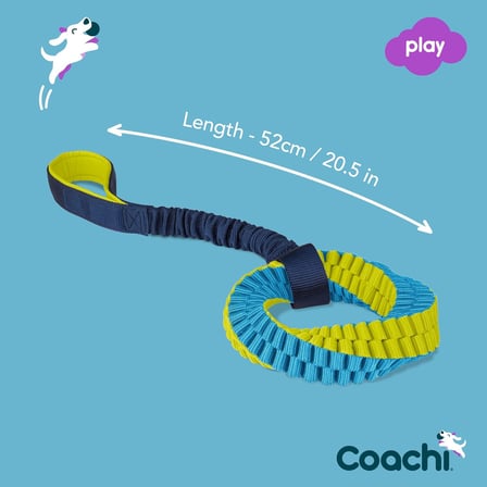 Company of Animals Tuggi Helix - Tug of War &amp; Play için İnteraktif Köpek Oyuncağı. Güçlü ve Hafif, Esnek Bungee Sapı, Ödül Eğitimi, Kesilen Isırma ve Çiğneme