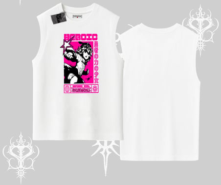 Kolsuz Tshirt Heroic Anime Girl Japon Stil Grafik Baskılı