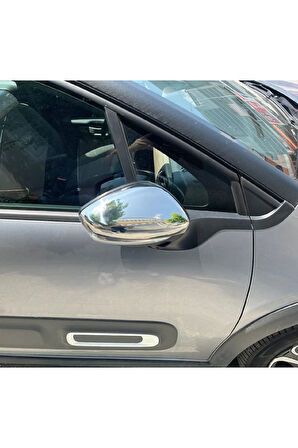 Citroen C3 Krom Ayna Kapağı 2 Parça 2017 > Paslanmaz Çelik