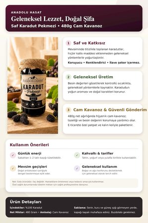 Doğal Karadut Pekmezi 480 ML – Yoğun Meyve Aromasıyla Sofranıza Lezzet