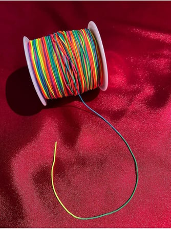 5 Metre Gökkuşağı Renk Paraşüt Ipi, Takı Ipi (0,80 Mm)