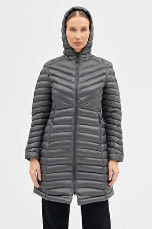 COLUMBİA OMNI HEAT GRİ TERMAL DAR KESİM KADIN KABAN