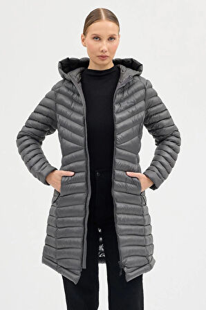 COLUMBİA OMNI HEAT GRİ TERMAL DAR KESİM KADIN KABAN