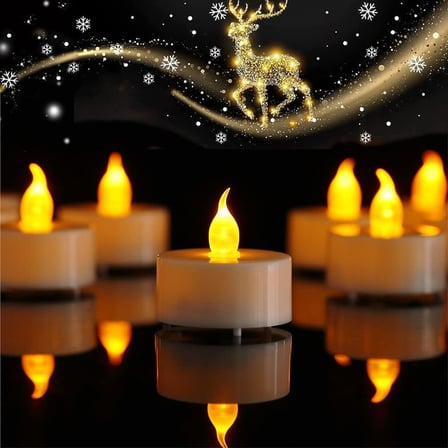 Pilli Led Tealight T-LİGHT MUM PİLLİ MUM LED IŞIK SICAK SARI RENK DEKORASYON SÜSLEME DÜĞÜN KINA ORGANİZASYON (6)