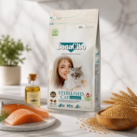 BonaCibo Adult Cat Sterilised Somonlu Kısırlaştırılmış Yetişkin Kedi Maması 2 Kg