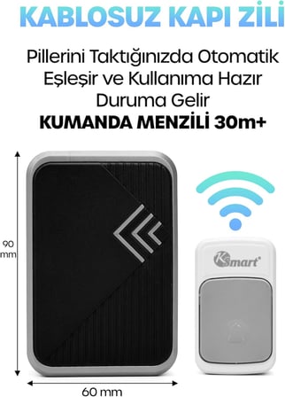Kablosuz Uzaktan Kumanda Kapı Zili Işıklı Uzun Menzilli Pilli 36 Farklı Melodili Renkli 9426