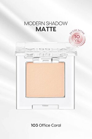 Yumuşak Dokulu, Dökülme Yapmayan Mat Tekli Göz Farı Modern Shadow Matte (103 Office Coral)