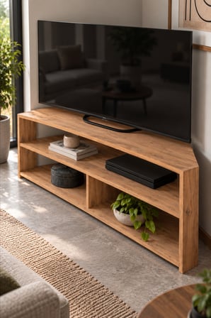 SuloraHome Köşe TV Ünitesi Kahverengi 140 cm