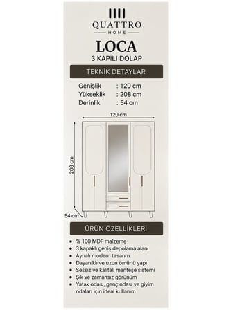 LOCA 3 KAPAKLI DOLAP