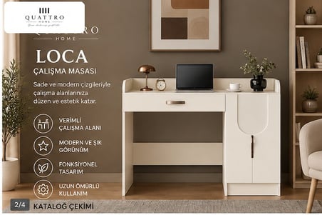 LOCA KİTAPLIKLI ÇALIŞMA MASASI
