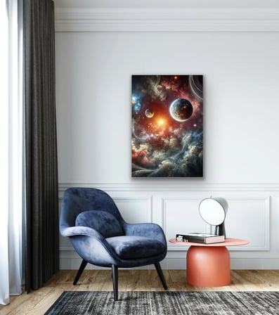 Gezegenler Temalı Kanvas Tablo 70x100 cm