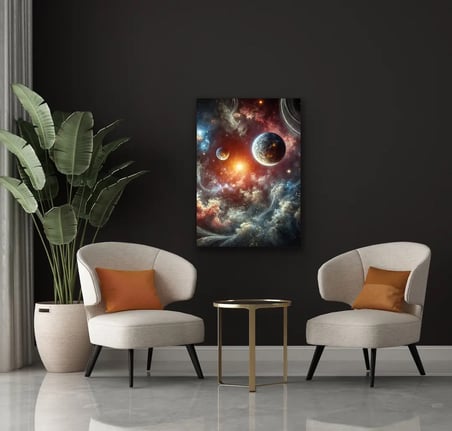 Gezegenler Temalı Kanvas Tablo 70x100 cm