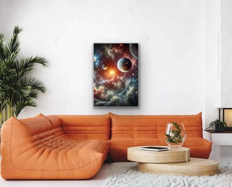 Gezegenler Temalı Kanvas Tablo 70x100 cm