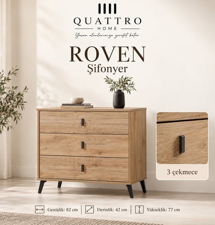 Roven 3 Çekmeceli Şifonyer