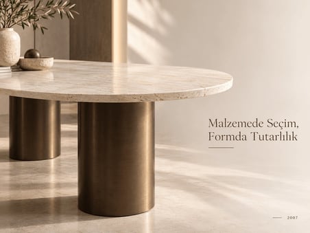 Solenne 2007 Oval Doğal Taş Yemek Masası