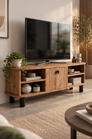 SuloraHome Vienna TV Sehpası Suntalam Çok Renkli 136x44 cm