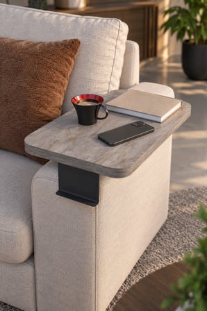 SuloraHome Gri C Sehpa Yan Sehpa 35x20 cm