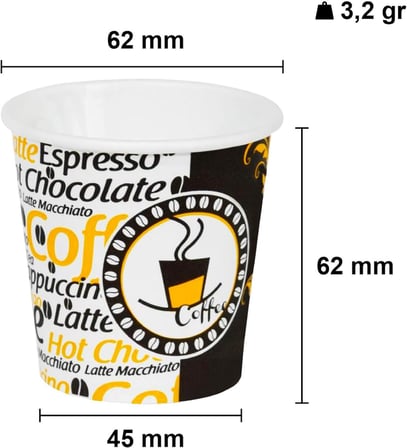 Aygün Cup 4 Oz Karton Bardak 100 ml - 300'lü (Espresso, Türk Kahvesi)
