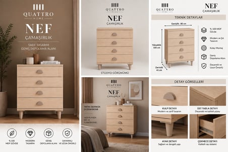 NEF ÇEKMECELİ ÇAMAŞIRLIK