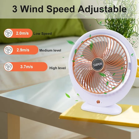 USB Masa Vantilatörü Elektrikli Mini Masa Vantilatörü 3 Hız Ayarlanabilir Güçlü Rüzgar 360 ° Döndürme Taşınabilir Masaüstü Fan Ofis Ev Yatak Odası Dış Mekan Kamp için Sessiz Soğutma Fanı (Altın B)