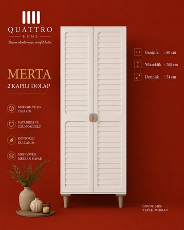 MERTA 2 KAPAKLI DOLAP