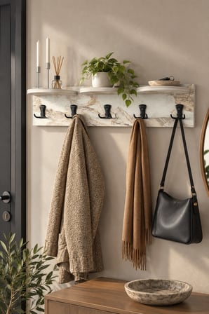 SuloraHome 5'li Duvar Askılığı Beyaz 80 cm