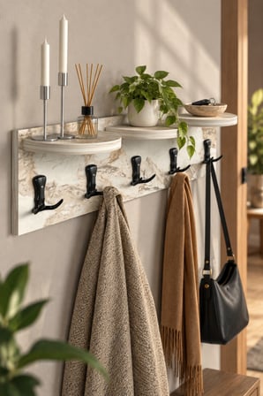 SuloraHome 5'li Duvar Askılığı Beyaz 80 cm