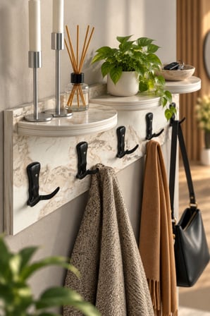 SuloraHome 5'li Duvar Askılığı Beyaz 80 cm