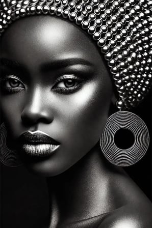 Afrikalı Siyahi Kadın Kanvas Tablo 70x100 cm