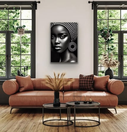 Afrikalı Siyahi Kadın Kanvas Tablo 70x100 cm