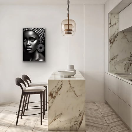 Afrikalı Siyahi Kadın Kanvas Tablo 70x100 cm