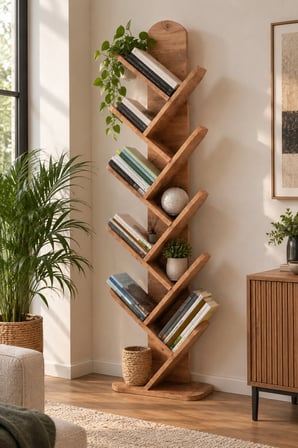 SuloraHome 10 Raflı Ceviz Desenli Çok Amaçlı Kitaplık