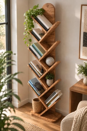 SuloraHome 10 Raflı Ceviz Desenli Çok Amaçlı Kitaplık