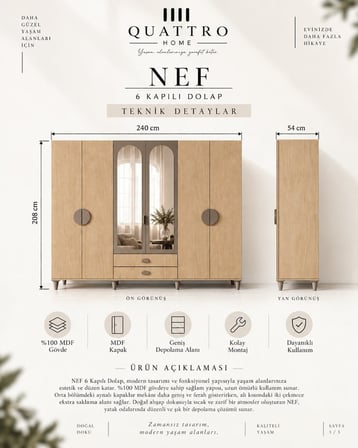 NEF 6 KAPAKLI DOLAP